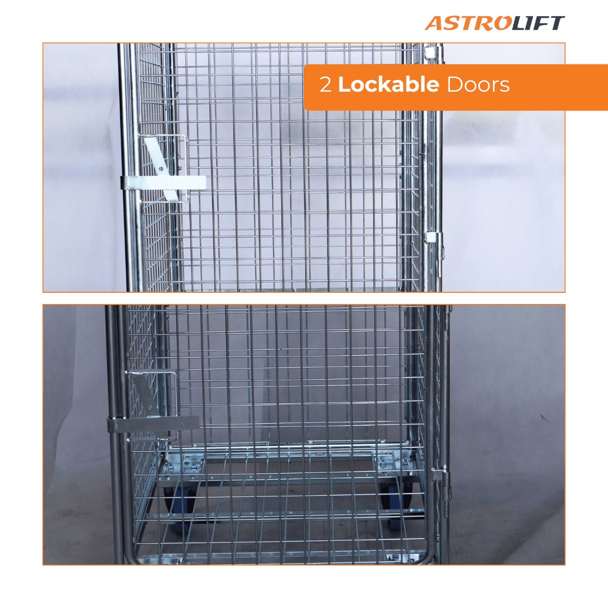 Buy Cage Trolley (Dual door - horizontal with roof) in Cage Trolley from Astrolift NZ